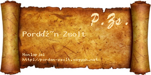 Pordán Zsolt névjegykártya