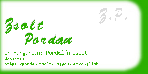 zsolt pordan business card